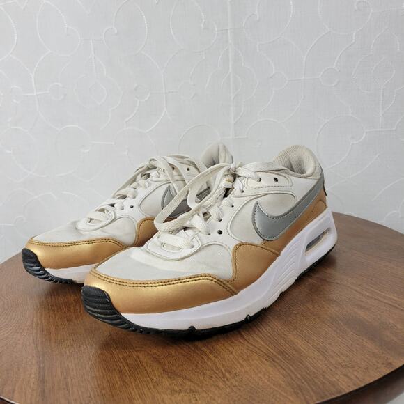 Nike Air Max SC Women's 8 White Metallic Marathon Running Lightweight CW4554-107 - Picture 2 of 13